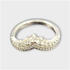 Pandora 925 with Cubic Zirconia Timeless Princess Wishbone Ring 7.5